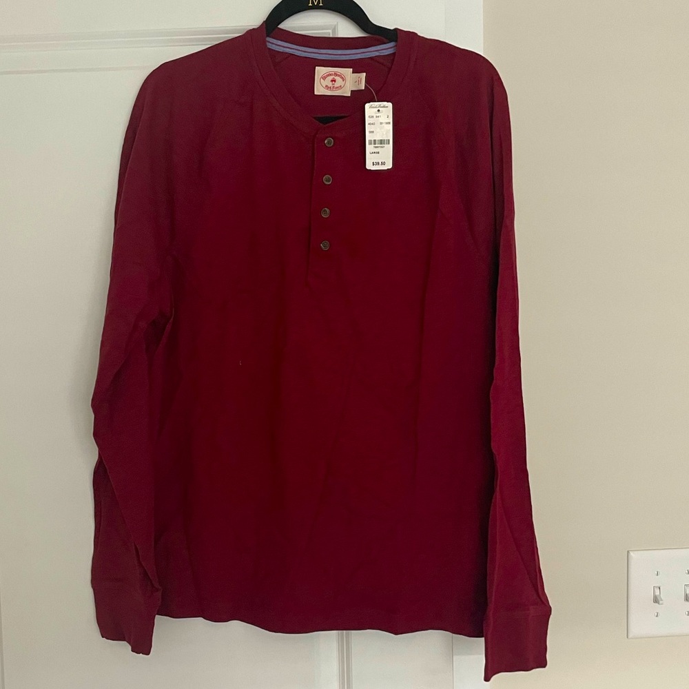 Brand new large Brooks Brothers Henley long sleeve shirt